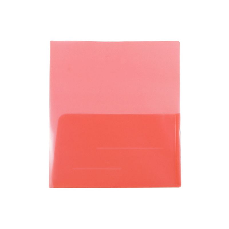 JAM Paper Plastic Light Weight Two-Pocket Presentation Folders Red 381REDD, 2 of 3