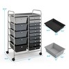 Tangkula 15 Drawer Rolling Storage Cart Opaque Multicolor Drawers Home Organizer - 4 of 4