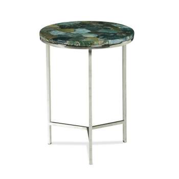 Foster Agate Top Round Chairside Table Emerald Green - Steve Silver Co.