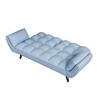 74" Velvet 2-Seater Sofa with 2 Armrests, Adjustable Backrest & Convertible Bed - 3 of 4