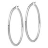 Black Bow Jewelry 3mm x 60mm 14k White Gold Classic Round Hoop Earrings - 2 of 4
