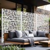 Wooakway 72"H 47"W 16"D Metal Outdoor Privacy Screen Freestanding Patio Decorative Screens - 2 of 4