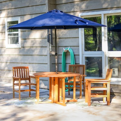 Malaysian Hardwood Round Gateleg Patio Table with Teak Oil Finish