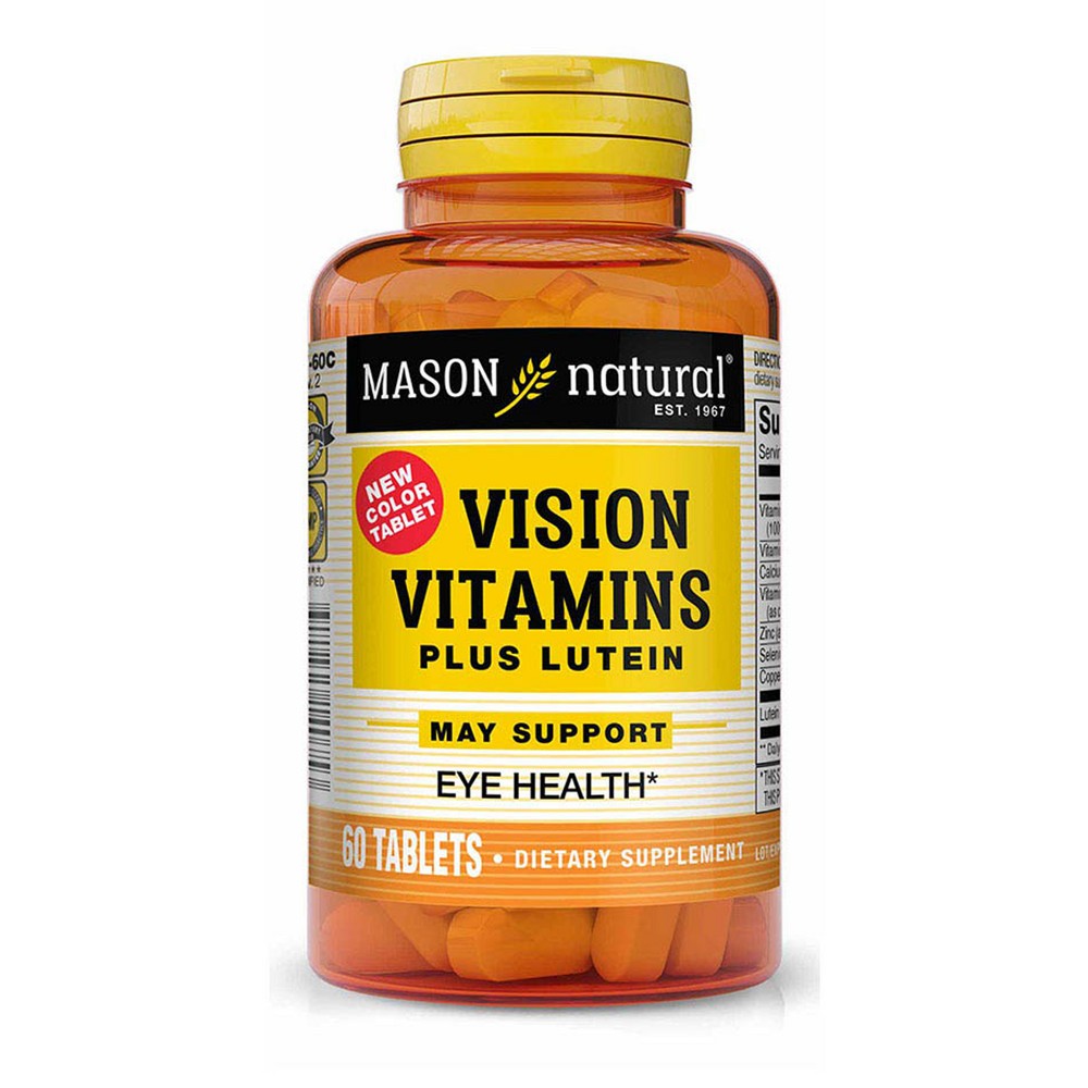 Photos - Vitamins & Minerals Mason Natural Mason Naturals Vision Vitamins Plus Lutein Tablets - 60ct: Gluten-Free, Soy-Free, Dietary Supplements 
