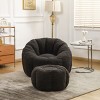 Teddy Fabric Bean Bag Sofa Chair,Bean Bag Sofa Chair with Footstool,Lazy Bean Bag Sofa Chair,Foam Filled Bean Bag Sofa-Cuddlewood - 3 of 4