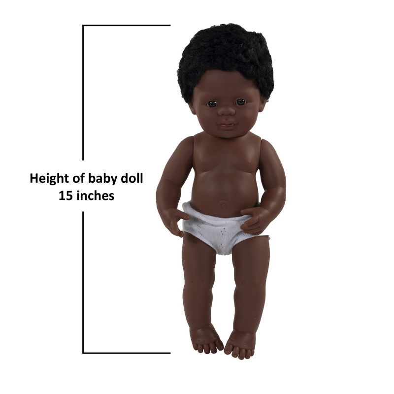 Miniland Educational Anatomically Correct 15" Baby Doll, Boy, Black Hair, 3 of 4