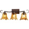 Uttermost Vintage Wall Mount Light Oil Rubbed Bronze Hardwired 26" 3-Light Fixture Toffee Art Glass Shade for Bathroom Vanity House - 2 of 2