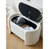 Nordlys White Bouclé Storage Bench Modern Design Style Upholstery Entry - 3 of 4