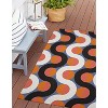 HomeStock Outdoor Washable Jupiter Orange & Pink 3' X 5', Machine Woven with Printed Designs, Coastal - 2 of 4