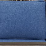 blue cushion/brown wicker