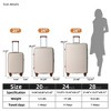 YONWAY 3 Piece Luggage Set, Scratch-Resistant Surface Luggage Set, with Wheels & TSA Lock - 3 of 4