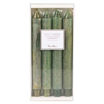 Sullivans Vance Kitira Timber Taper Set of 4 Candles, Clean-Burning, Environmental-Friendly, Scentless, Real-Wax Candles, Home Décor, Hosting Décor
