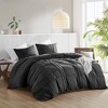 510 Design California King Porter Soft Washed Pleated Duvet Cover Set Black - 2 of 4