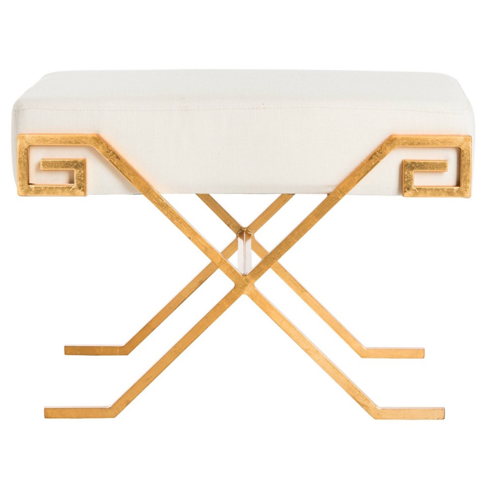Luna Greek Key Bench Light Beige Safavieh For Sale