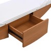 Sapphtopaz Sailboat-Shaped Bookcase with Storage, Modern Unique Nautical Design Entertainment Center with Drawer for Living Room, Office - 4 of 4