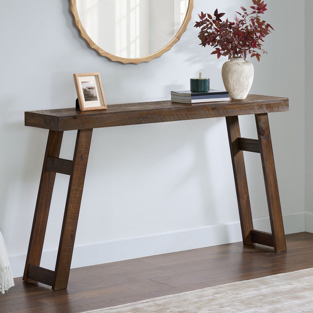 Alaterre Furniture Lawas Solid Wood Console Table - 56 Inch Modern Farmhouse Entryway Table - thumbnail 10