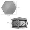 Aghana Digitals 12'x12' Dark Gray Hexagonal Pop Up Gazebo: 10-12 Person UV30+ Waterproof Canopy - 3 of 4
