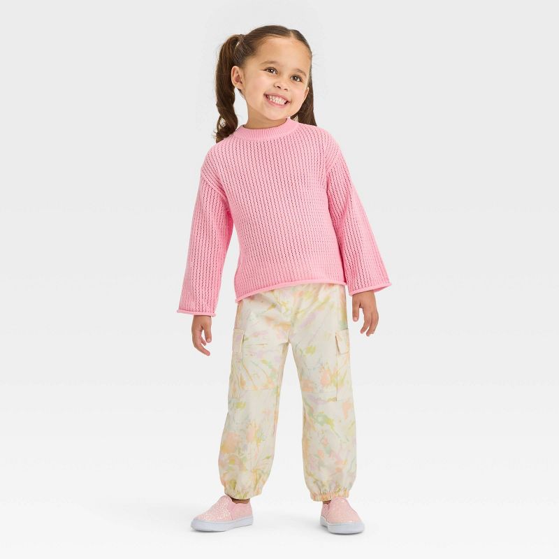 Grayson Mini Toddler Girls' Open Weave Layering Sweater, 3 of 4