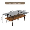 Rectangle Coffee Table, Tempered Glass Tabletop, with Metal Legs, Modern Table for Living Room - 2 of 4
