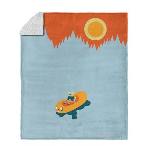 Adventure Time Silk Touch Faux Shearling Throw Blanket 50x60 Inches - 1 of 4