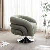 Modern Rotating Sofa Chair, Teddy Upholstered Single Sofa,Comfortable Armchairs For Reading,Target Accent Chairs,Boucle Armchairs-Cuddlewood - 3 of 4