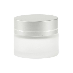 Unique Bargains Elegant Frosted Cream Glass Bottle for Bathroom 1 Pc - 1 of 4