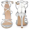 Perphy Women's Open Toe Strappy Criss Cross Straps Stiletto Heel Buckle Sandals - 2 of 3