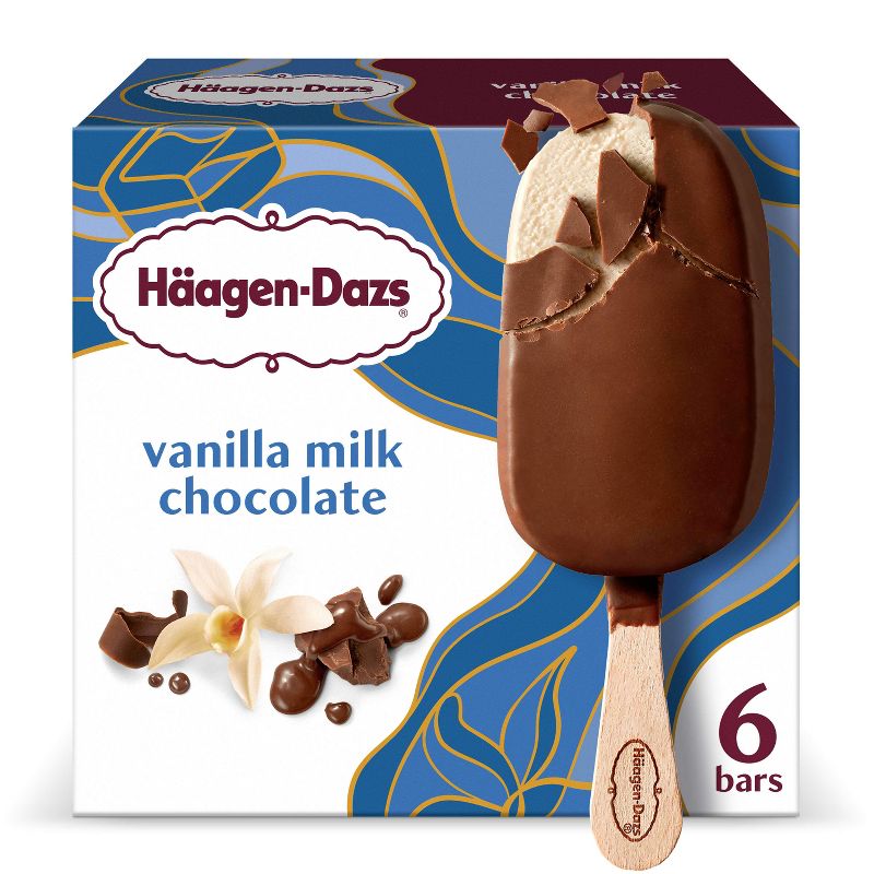 Haagen-Dazs Vanilla Milk Chocolate Ice Cream Bar - 6ct, 1 of 12