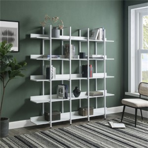 YONWAY 5 Tier Bookcase Home Office Open Bookshelf, Vintage Industrial Style Shelf with Metal Frame, MDF Board for Living room or Bedroom - 1 of 4