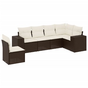 vidaXL Garden Sofa Set Brown PE Rattan Large Modular Garden Sofa Set - 1 of 4