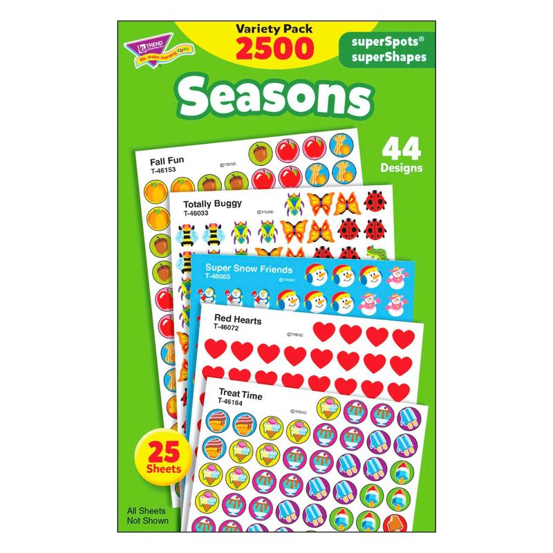 Trend Enterprises Seasons superSpots & superShapes Stickers Variety, Pack of 2500, 1 of 4