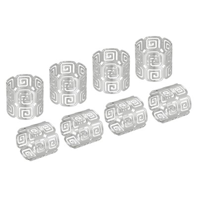 Unique Bargains Alloy Decorative Reusable Wear-Resistant Hollow Napkin Rings 8 Pcs