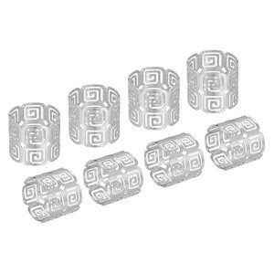 Unique Bargains Alloy Decorative Reusable Wear-Resistant Hollow Napkin Rings 8 Pcs - 1 of 4