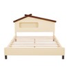 Full Size Bed Frame with House-Shaped Headboard, Wood Platform Bed Frame Full Size with LED, Wood Slat Support, No Box Spring Needed - 2 of 4
