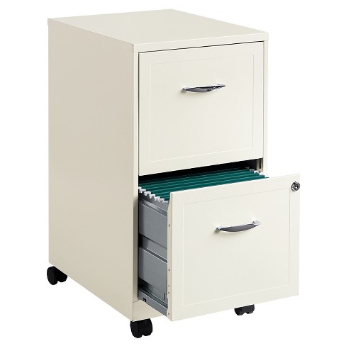 hirsh industries® space solutions file cabinet on wheels, 2 drawer - pearl  white