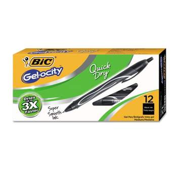 BIC Gel-ocity Quick Dry Retractable Gel Black Ink Medium 1 Dozen RGLCG11BK