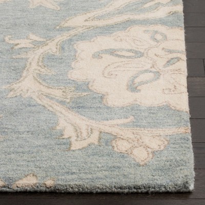 Roslyn ROS901 Hand Tufted Indoor Accent Rug - 4'x6' - Light Blue/Ivory - Safavieh