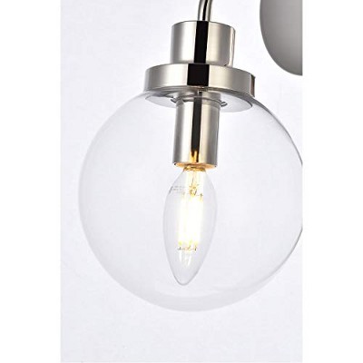 Polished Nickel and Clear Glass Dimmable Bath Sconce