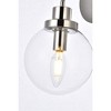 Elegant Lighting Hanson 1 light bath sconce in polished nickel with clear shade - 4 of 4