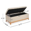 Christopher Knight Home Zachary Contemporary 50.75" Upholstered Rubberwood Storage Bench - 3 of 4