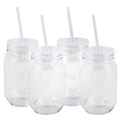 16oz 4ct Plastic Mason Jars