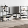 vidaXL Black TV Stand Unit/Media Console - Engineered Wood with Steel Accents - 81.3"x11.2"x37.4" - Modern Storage for Living Room - 3 of 4