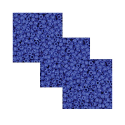 Pony Beads Blue 6 mm x 9 mm 1000 per Pack 3 Packs