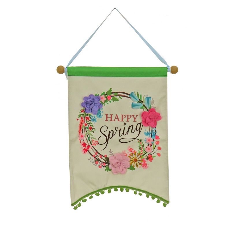 National Tree Company Happy Spring Hanging Banner Decoration, White, Easter Collection, 18 Inches, 1 of 4