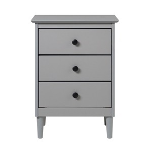 GlasFlength Nightstands Modern Nightstand Bedroom Nightstand Elegant Bedside Table with 3 Drawers for Living Room, Gray, 19"*15"*25" - 1 of 4