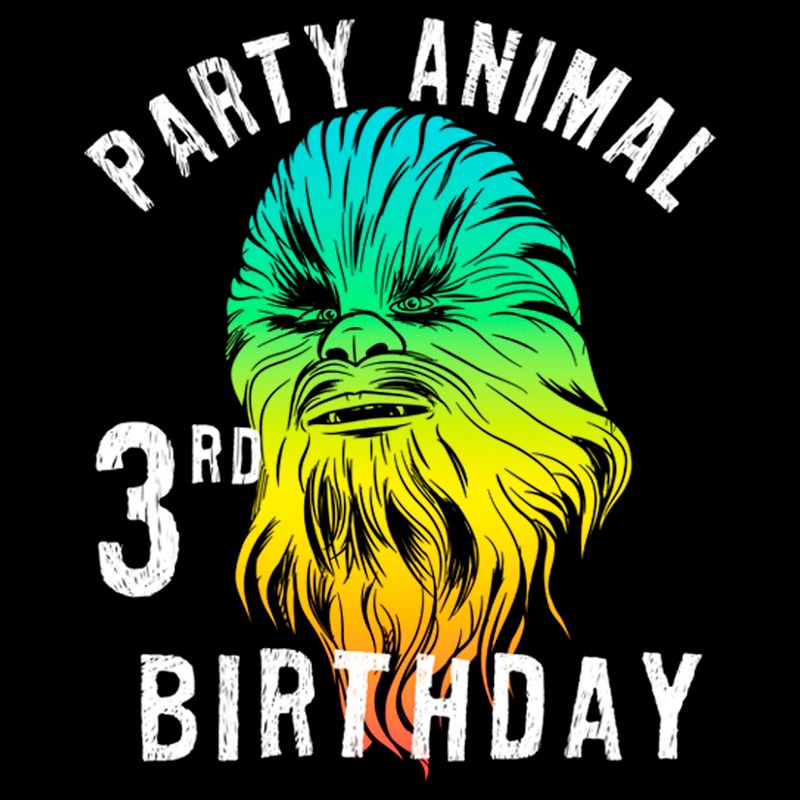 Toddler's Star Wars Chewbacca Party Animal 3rd Birthday T-Shirt, 2 of 4