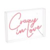 14" x 10" Crazy in Love Contemporary Glam Acrylic Box USB Operated LED Neon Light Red - JONATHAN Y: Modern Cinema Lightbox Style - 2 of 4