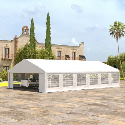 Large White Steel Frame Outdoor Party Tent with Removable Sidewalls
