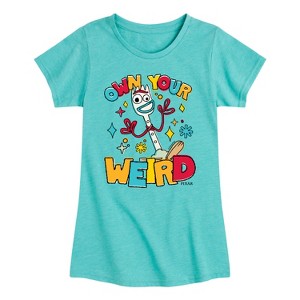 Girls' - Disney - Own Your Weird Forky Fitted Short Sleeve Graphic T-Shirt - 1 of 4