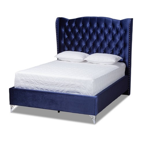 King Hanne Bed Navy Blue Baxton Studio Target